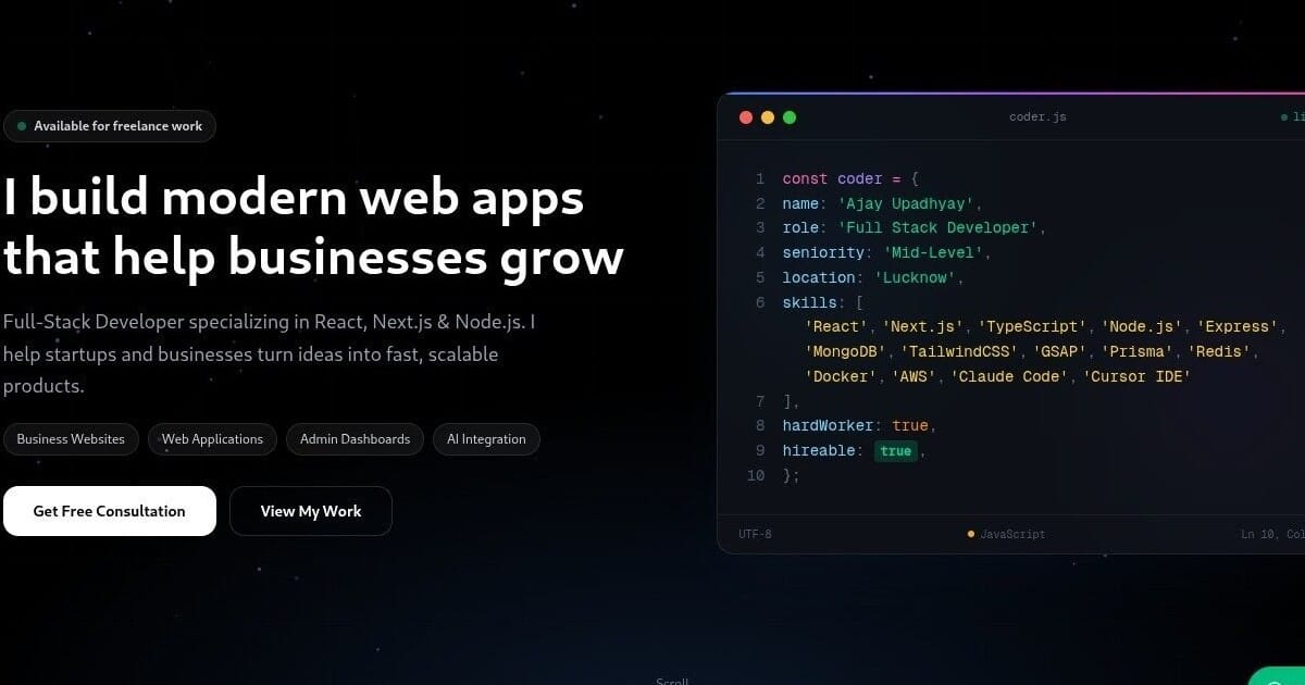 Ajay Upadhyay | Freelance Web Developer in Lucknow